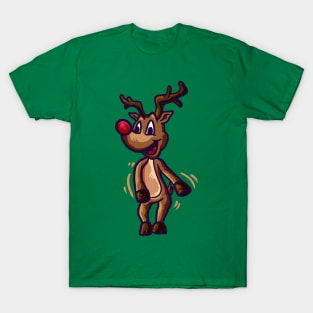 Anime Rudolph dancing the Flossing dance! T-Shirt